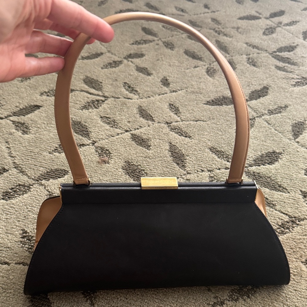 Chic Black and Tan Shoulder Bag. Russell and Bromley